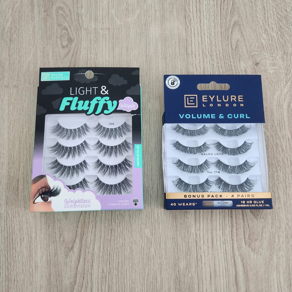 Salon Perfect Light Fluffy 694 & Eylure London 114 False Eyelashes Bundle NEW